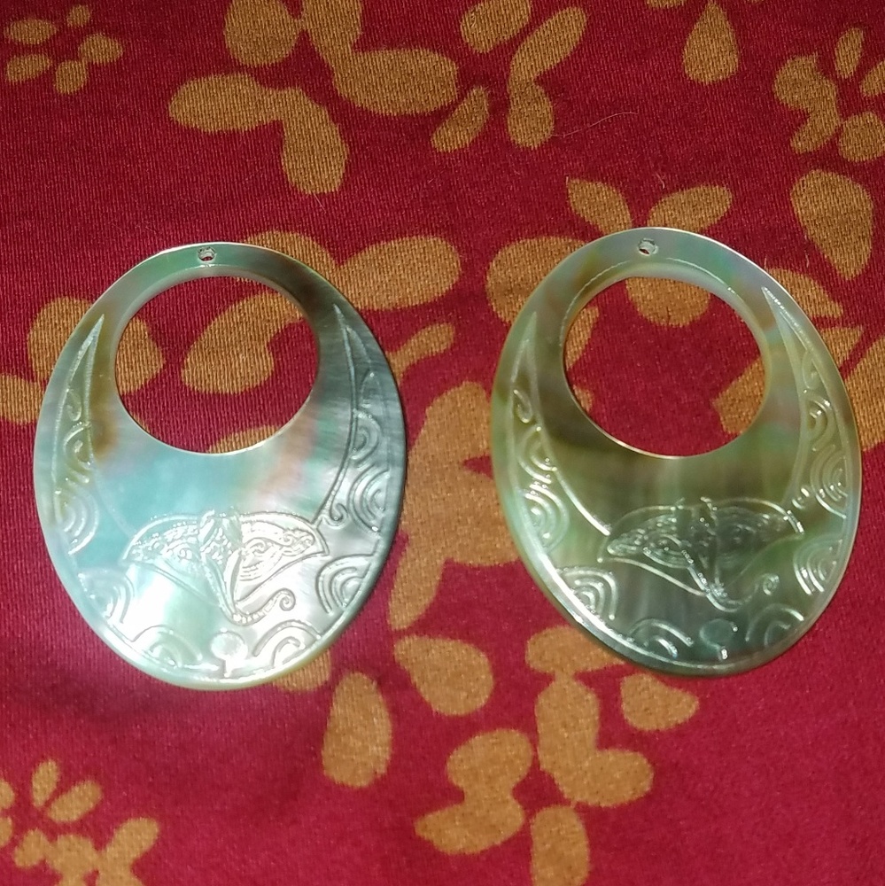 Vintage mother of pearl dangle earring jackets